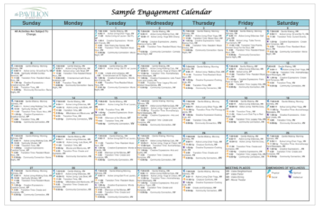sample engegement calendar