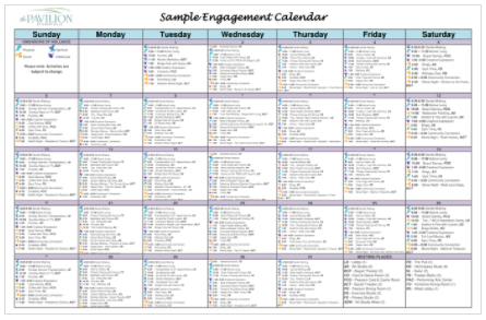 sample engagement calendar