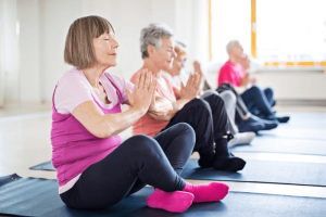 physical fitness programs for seniors doing yoga